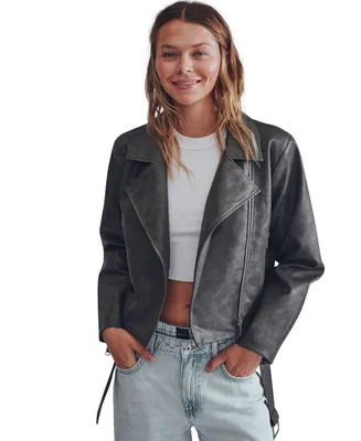 Cotton On Women's Faux Leather Biker Jacket