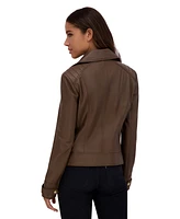 Salla smooth Asymmetrical lamb Women's leather moto jacket