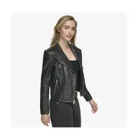 Women's Minowa Asymmetrical Moto Leather Jacket