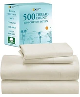 100 Extra Long Staple 500 Thread Count Sateen Weave Sheet Set