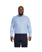 Lands' End Men's Traditional Fit Pattern No Iron Supima Pinpoint Buttondown Collar Dress Shirt