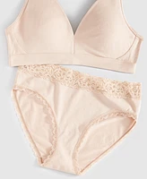 State of Day Women's Cotton Blend Lace-Trim Hipster Underwear, Created for Macy's