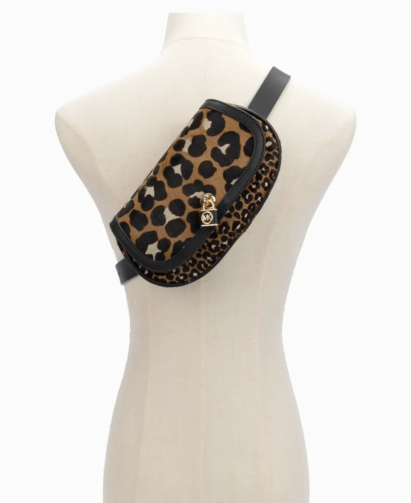 Michael Michael Kors Women's Leopard-Print Haircalf Belt Bag