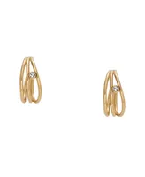 Skagen Women's Glitz Wave Gold-Tone Stainless Steel Hoop Earrings