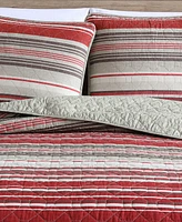 Eddie Bauer Yakima Valley Stripe Reversible 3 Piece Quilt Set, King