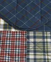 Eddie Bauer Madrona Plaid Blue Reversible 2-Piece Twin Quilt Set