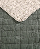 Eddie Bauer Troutdale Green Reversible 2-Piece Twin Quilt Set