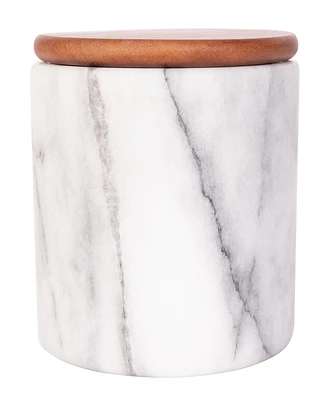 Artifacts Trading Company Marble Storage Canister with Sealed Wood Top