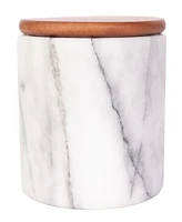 Artifacts Trading Company Marble Storage Canister with Sealed Wood Top