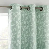 Satti Embroidered Leaf 100 Blackout Grommet Curtains