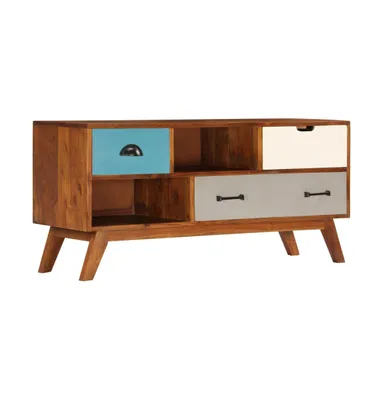 Tv Stand with 3 Drawers 43.3"x13.8"x19.7" Solid Wood Acacia