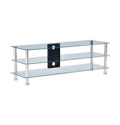 Tv Stand Transparent 47.2"x15.7"x15.7" Tempered Glass