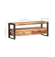 Tv Stand 47.2"x13.8"x17.7" Solid Wood with Honey Finish