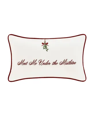 J Queen New York Mistletoe Boudoir Embellished Decorative Pillow, 18" x 18"