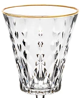 Lorren Home Trends Marilyn Gold-Tone White Wine Goblets, Set of 4
