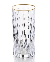Lorren Home Trends Marilyn Gold-Tone High Ball Tumblers, Set of 4