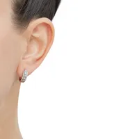 Forever Grown Diamonds Lab Grown Diamond Huggie Hoop Earrings (1/3 ct. t.w.) in Sterling Silver, 0.56"