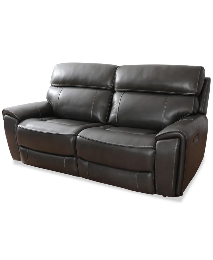 Hutchenson 83" 2 Pc. Zero Gravity Leather Sofa with Power Recliners, Created for Macy's