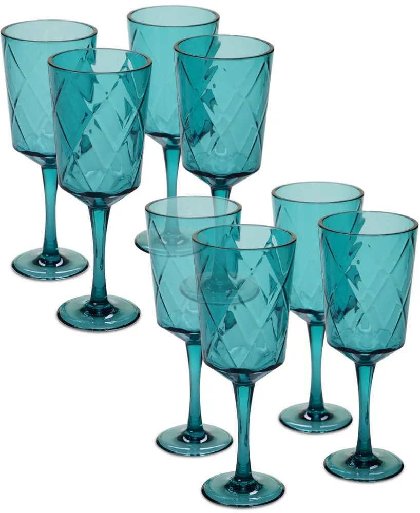 Certified International Teal Diamond Acrylic 8-Pc. All