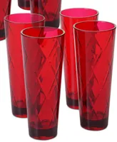 Certified International Ruby Diamond Acrylic Set of 8 Acrylic Ice Tea Glasses