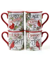 Certified International Evergreen Christmas 4 Piece Mug