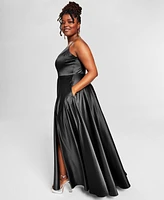 B Darlin Trendy Plus Satin Sleeveless Gown