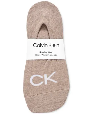 Calvin Klein Women's 3-Pk. Logo Knit Liner Socks