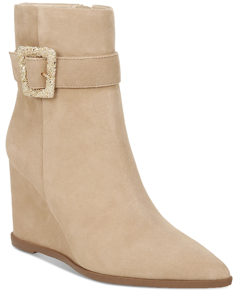 Sam Edelman Women's Weslie Buckled Wedge Booties