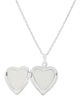 Sterling Silver and 14k Gold Necklace, Heart Locket Pendant 18"