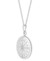 Compass Locket 18" Necklace in Sterling Silver
