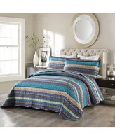 MarCielo 3 Pcs Bohemian Boho Quilt Bedspread Set B011