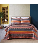 MarCielo 3 Pcs Bohemian Quilt Bedspread Set Boho By012