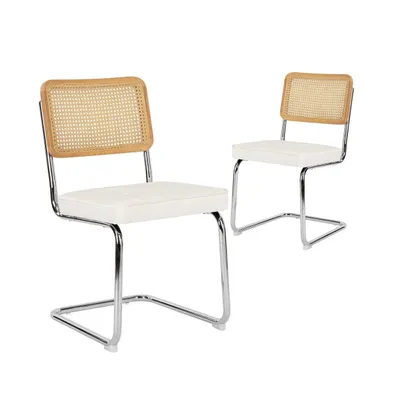 Cesca Chair Armless with Upholstered Seat & Cane Back