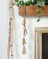 Rosemary Lane Metal Tibetan Inspired Decorative Cow Bell with Jute Hanging Rope