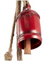 Rosemary Lane Metal Tibetan Inspired Decorative Cow Bell with Jute Hanging Rope