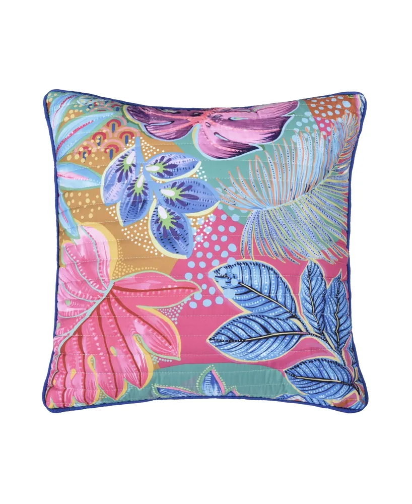 J by J Queen Hanalei Quilted Decorative Pillow, 18" x18"