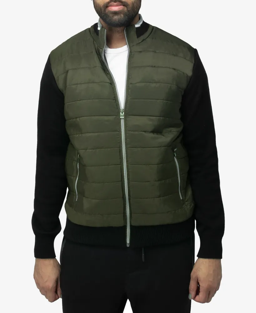 X-Ray Men's Lightly Padded Hybrid Sweater Jacket