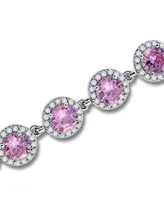 Macy's Cubic Zirconia Round Halo Link Bracelet