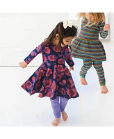 Mightly Girls Fair Trade Organic Cotton Print 3/4 Sleeve Twirl Dress