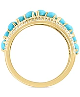 Effy Turquoise & Diamond (1/5 ct. t.w.) Openwork Statement Ring in 14k Gold