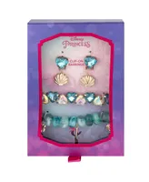 Disney Kid's Princess The Little Mermaid Gold-Tone Shell and Flower Bracelet and Earring Set