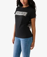 True Religion Women's Short Sleeve Sequins Crew T-shirt