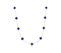 The Lovery Mini Lapis Clover Necklace 14K Gold