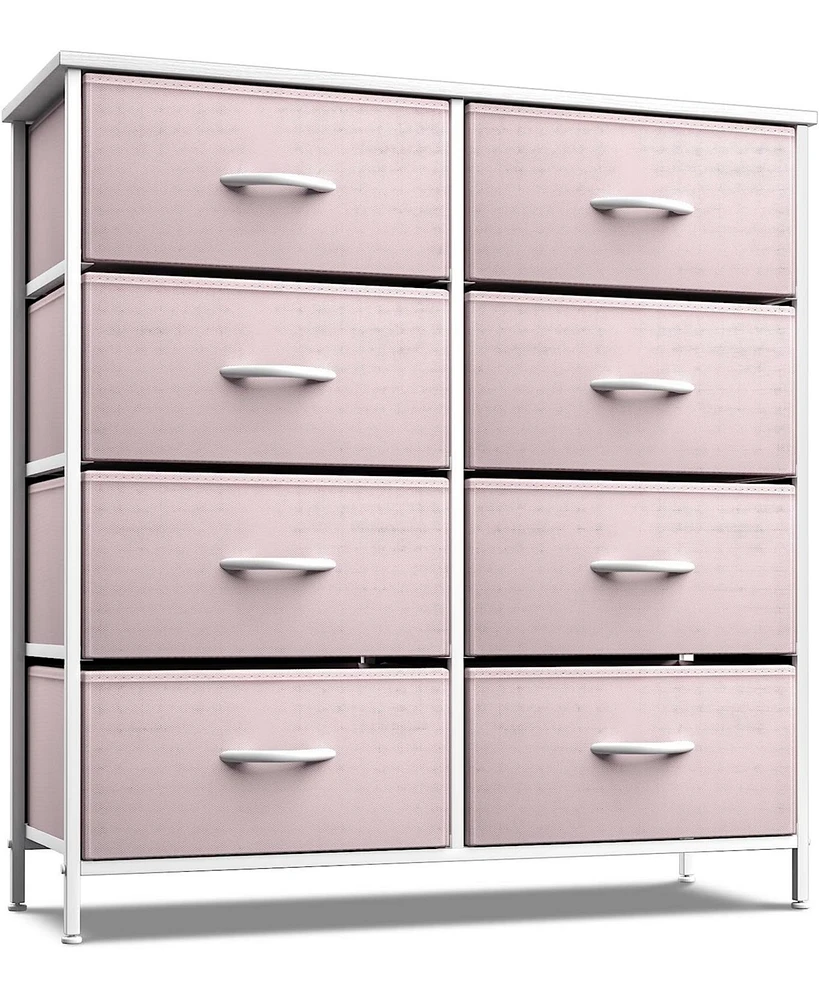 Sorbus 8 Drawers Dresser- Storage Unit with Steel Frame, Wood Top, Fabric Bins - for Bedroom, Closet, Office, and more