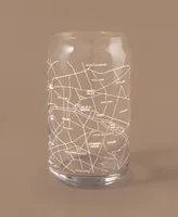 Narbo The Can Paris Map 16 oz Everyday Glassware, Set of 2