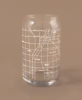 Narbo The Can Las Vegas Map 16 oz Everyday Glassware, Set of 2