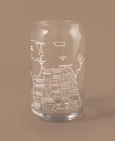 Narbo The Can San Francisco Map 16 oz Everyday Glassware, Set of 2