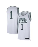 Men's Nike #1 White Michigan State Spartans Limited Authentic Jersey