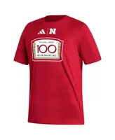 Men's adidas Scarlet Nebraska Huskers Memorial Stadium 100th Anniversary Sideline Strategy Fresh T-shirt