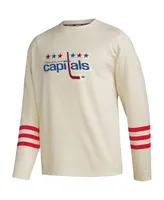 Men's adidas Cream Washington Capitals Aeroready Pullover Sweater